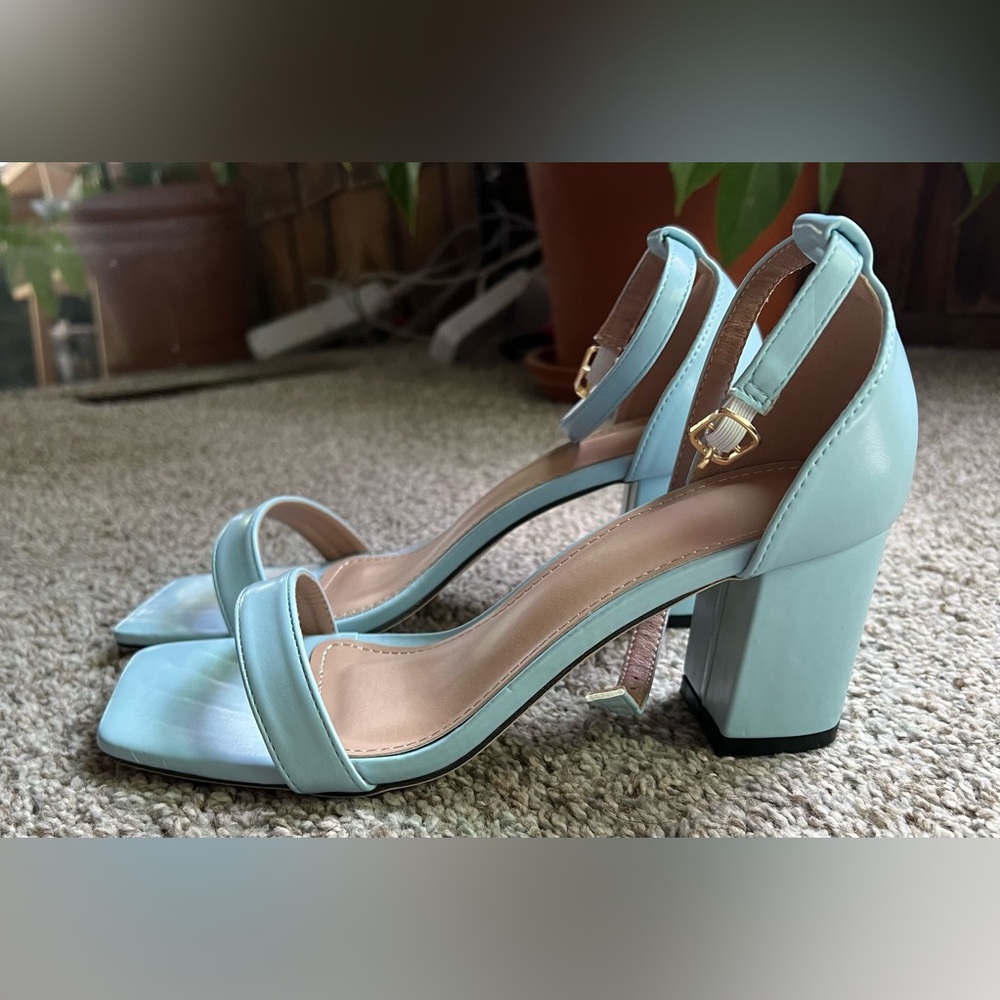 Brand new, never worn ankle strap heels